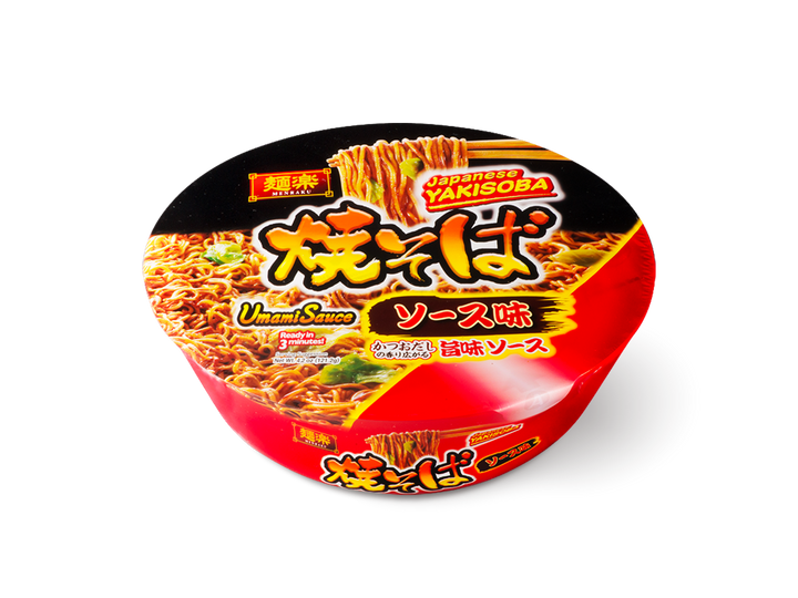 Hikari Menraku Umami Sauce Yakisoba Bowl 121.2g Japanese instant yakisoba cup