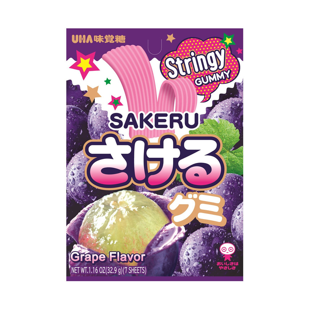 UHA Mikakuto Japanese Sakeru Grape Gummy Candy 7 Pieces 32.9g