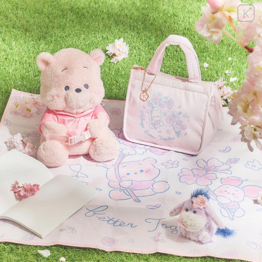 Japan Disney Store Travel Fluffy Neck Pillow Cushion - Piglet & Pooh : Sakura Collection 2026 Plush Style Yui mart