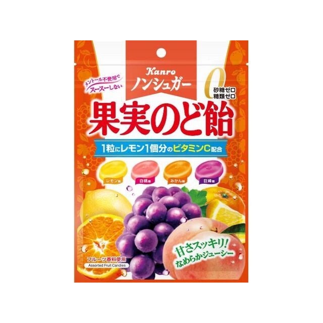 Kanro Non-Sugar Fruit Assorted Hard Candy 90g package