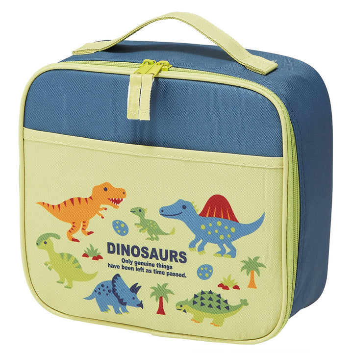 Skater Dinosaur Picture Book kids insulated lunch bag 3.4L with zipper and front pocket