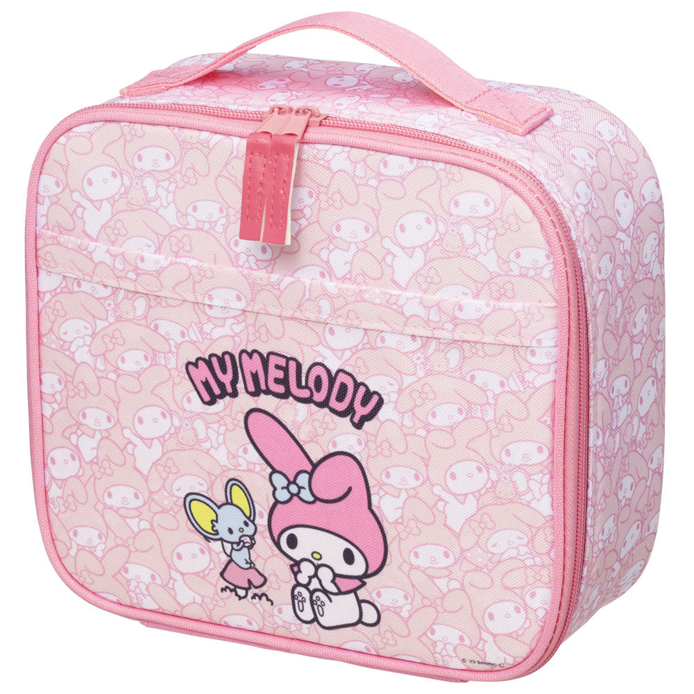 Skater My Melody kids insulated lunch bag 3.4L pink Sanrio design with zipper and front pocket