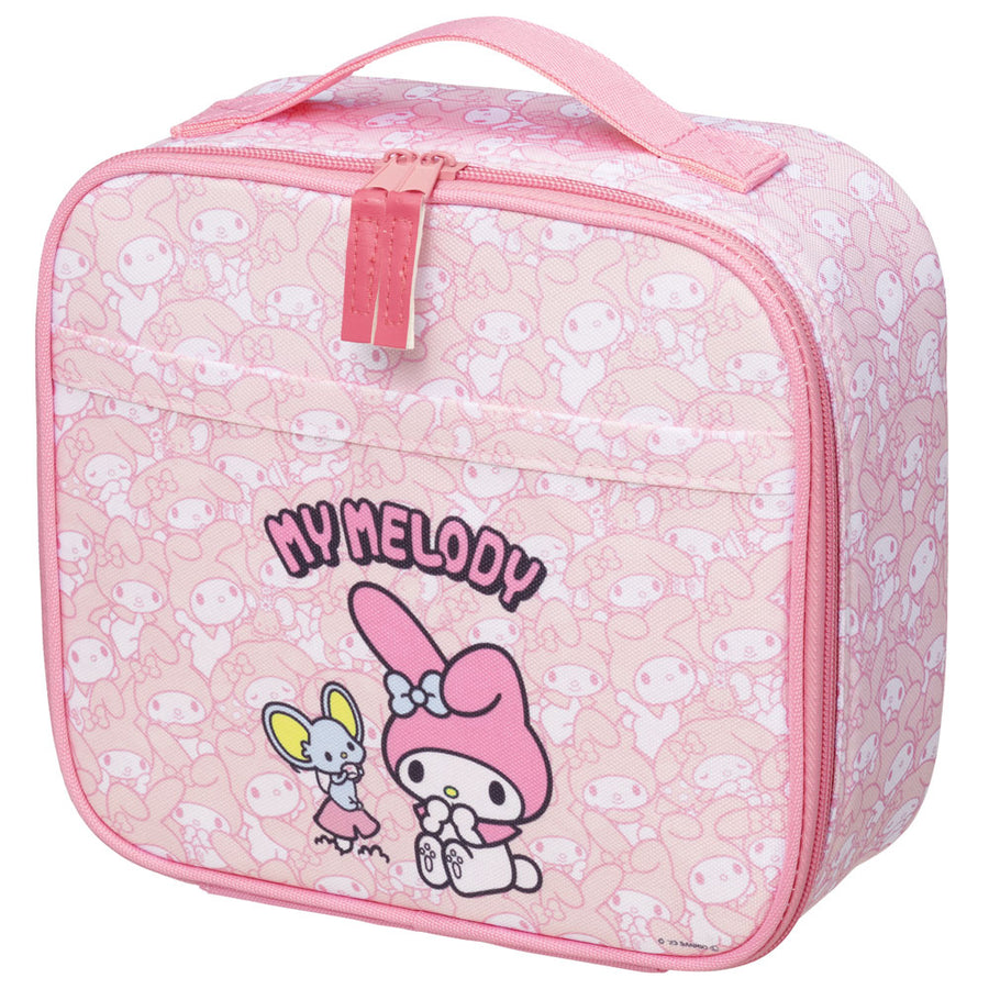 Skater My Melody kids insulated lunch bag 3.4L pink Sanrio design with zipper and front pocket