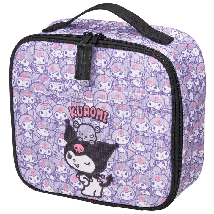 Skater Kuromi kids insulated lunch bag 3.4L purple Sanrio design with zipper and front pocket