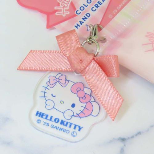 Sanrio Hello Kitty hand cream removable ribbon charm detail