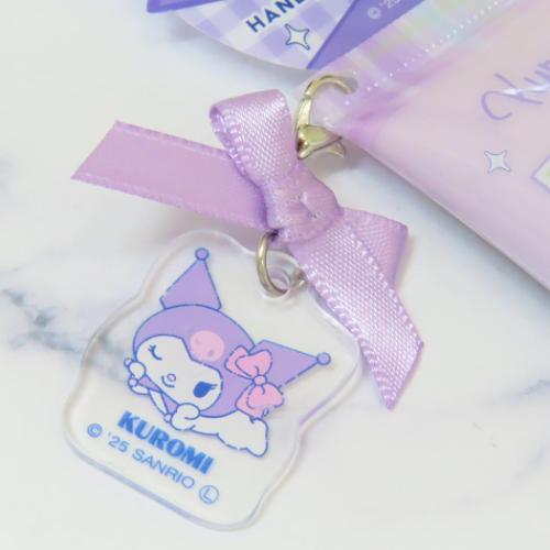 Sanrio Kuromi hand cream removable ribbon charm detail