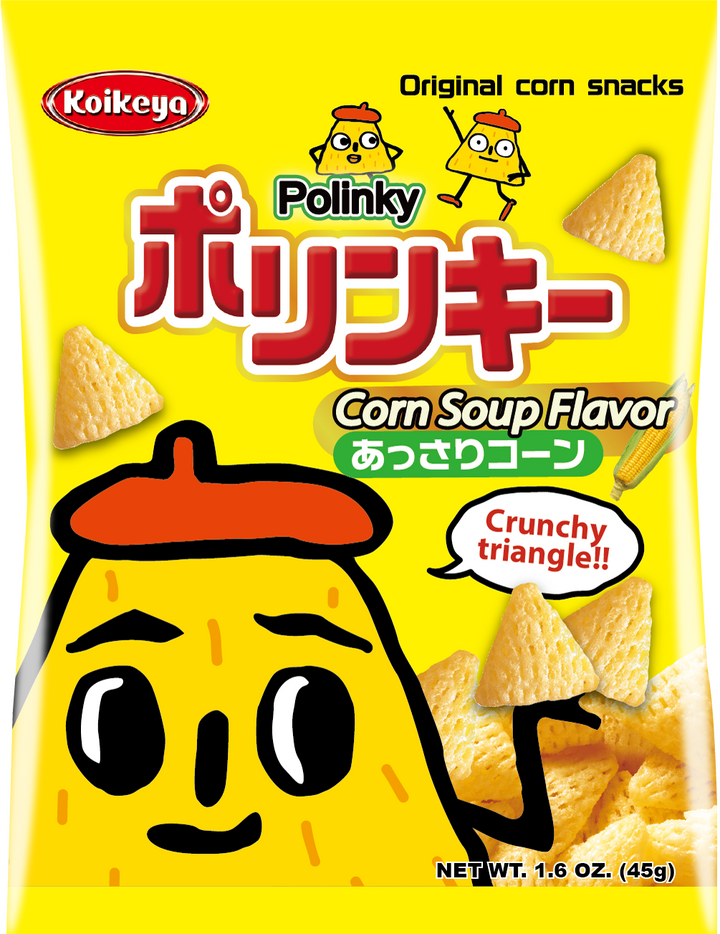 Koikeya Polinky Corn Soup Corn Snack 45g bag front