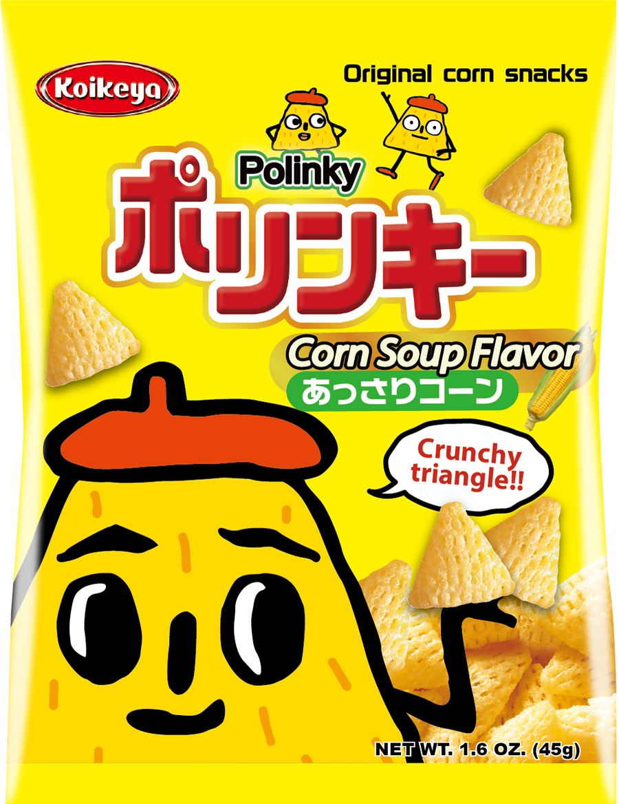 Koikeya Polinky Corn Soup Corn Snack 45g bag front