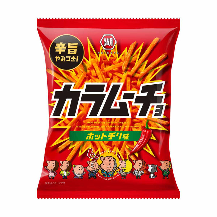 Koikeya Stick Karamucho Hot Chili Potato Sticks 90g bag front