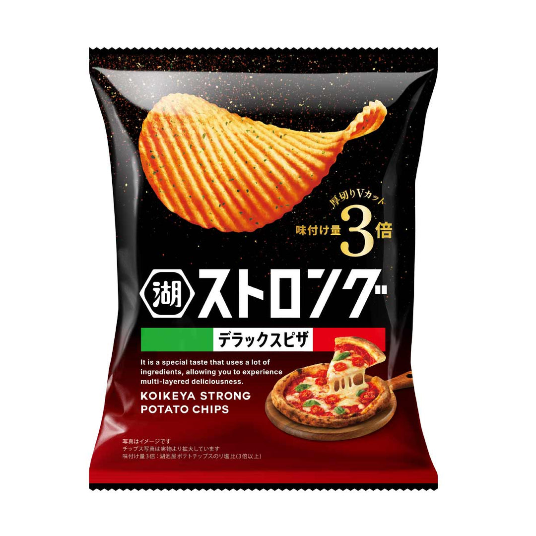 Koikeya Strong Deluxe Pizza Potato Chips 53g bag front