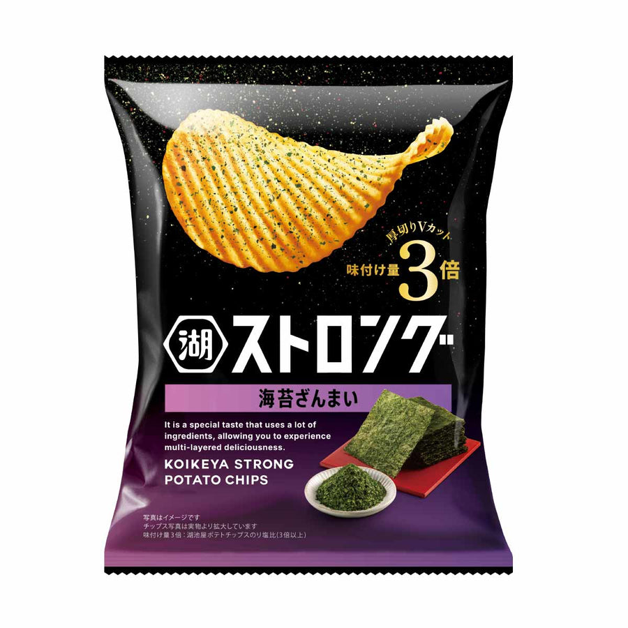 Koikeya Strong Nori Zanmai Seaweed Potato Chips 53g bag front