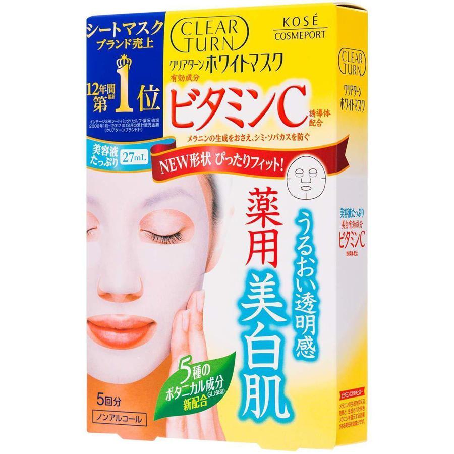 KOSE Clear Turn White Mask Vitamin C 5 Sheets package angle