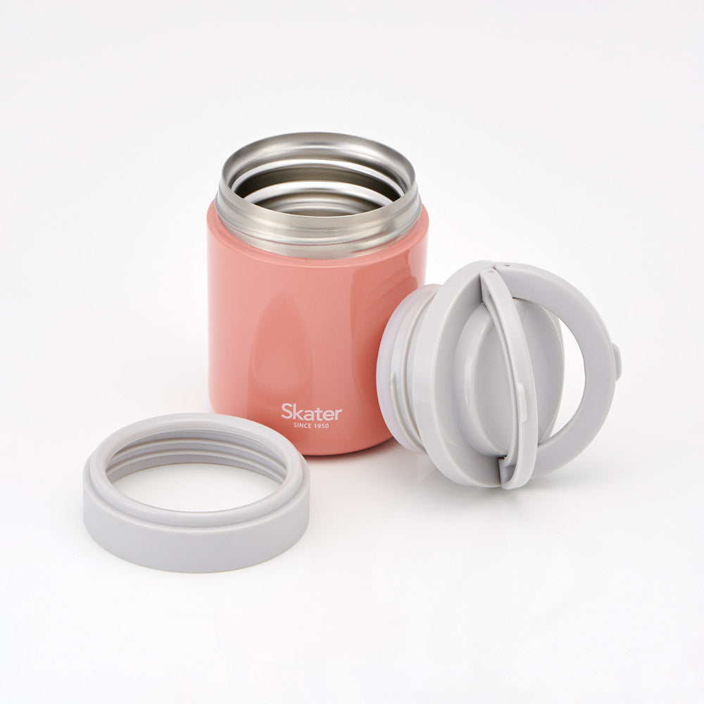 Skater Terracotta Orange insulated food jar open stainless steel interior