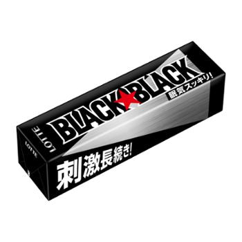 Lotte Black Black Super Mint gum official box image 9 sticks