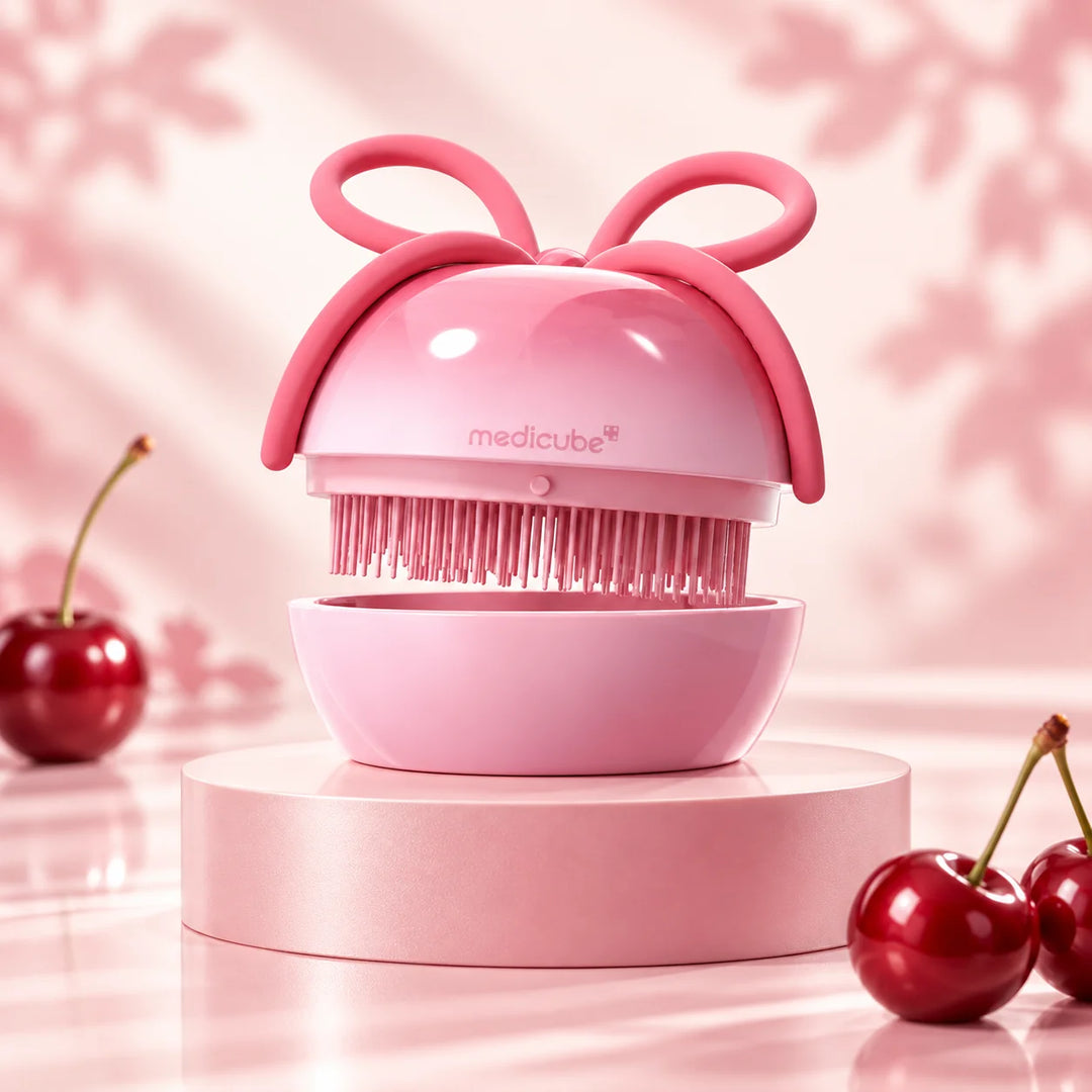 Medicube x FOREVER:CHERRY Ribbon Cherry Hair Brush Pink Medicube