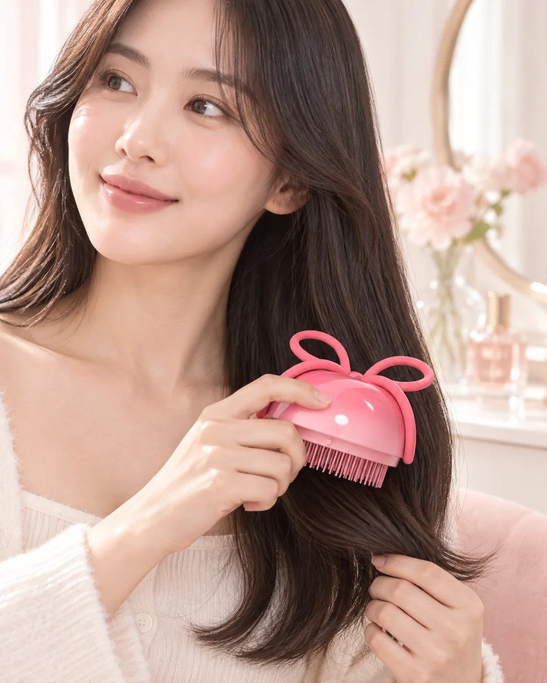 Medicube x FOREVER:CHERRY Ribbon Cherry Hair Brush Pink Medicube