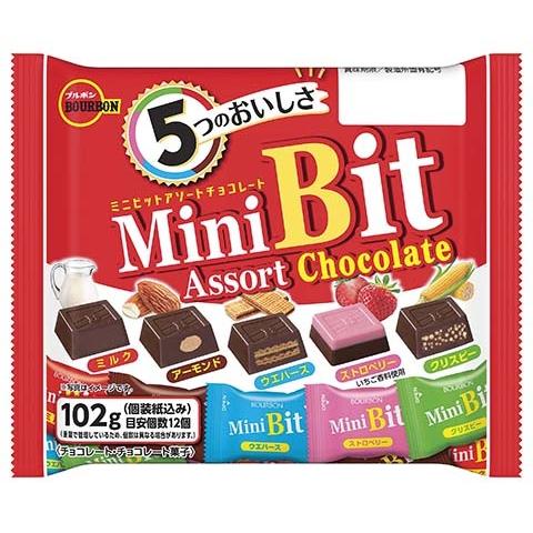 Bourbon Mini Bit Assort Chocolate 102g bag