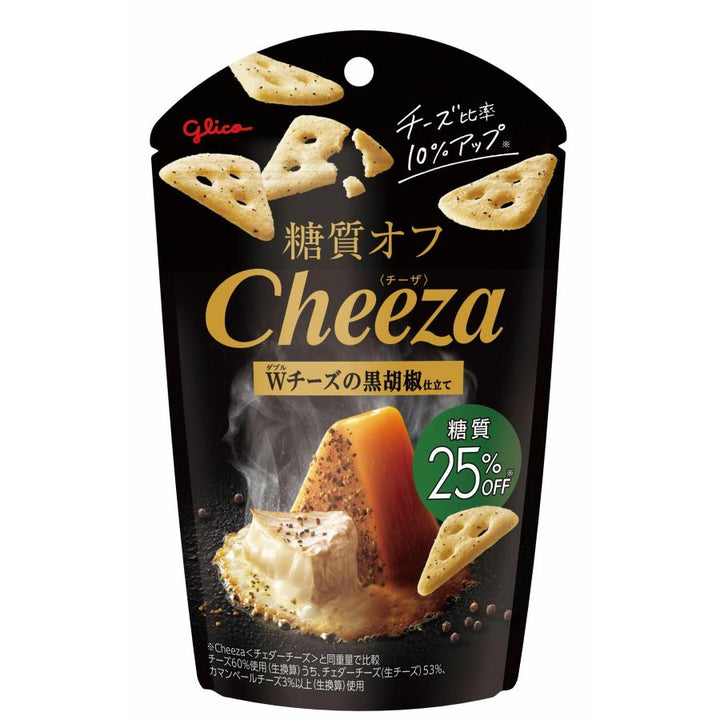 Glico Low-Carb Cheeza Double Cheese Black Pepper Crackers 36g package
