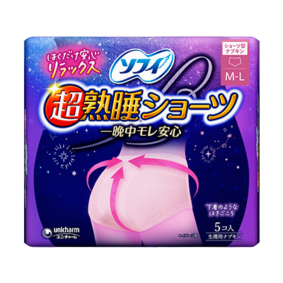 Sofy Chojukusui Super Sleep Overnight Period Shorts M-L 5 Count official package