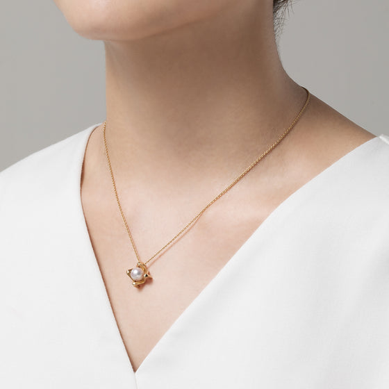 Mikimoto M Collection Akoya Cultured Pearl Pendant in 18K Yellow Gold