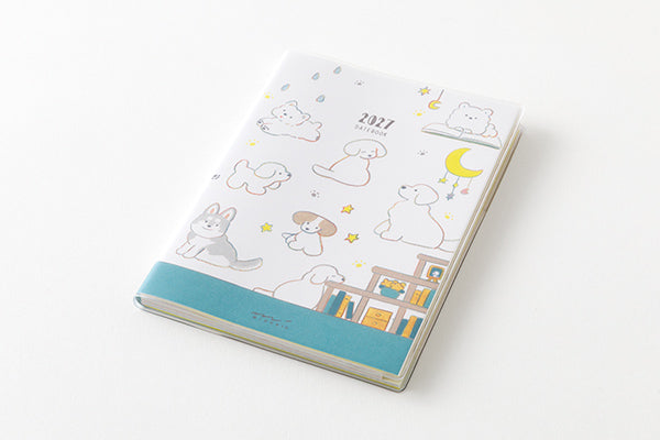MIDORI 2027 Dog Pocket Diary monthly and weekly pages