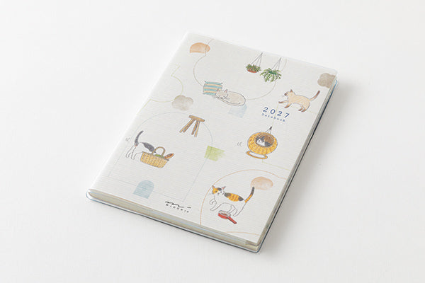MIDORI 2027 Cat Pocket Diary monthly and weekly pages
