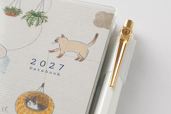 MIDORI Cat A6 Diary cover and pen holder detail