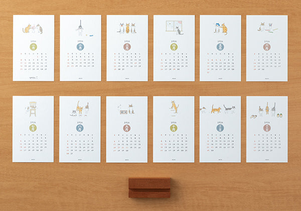 【pre-order】Desktop Cat Design,Standing Calendar 2026 Edition