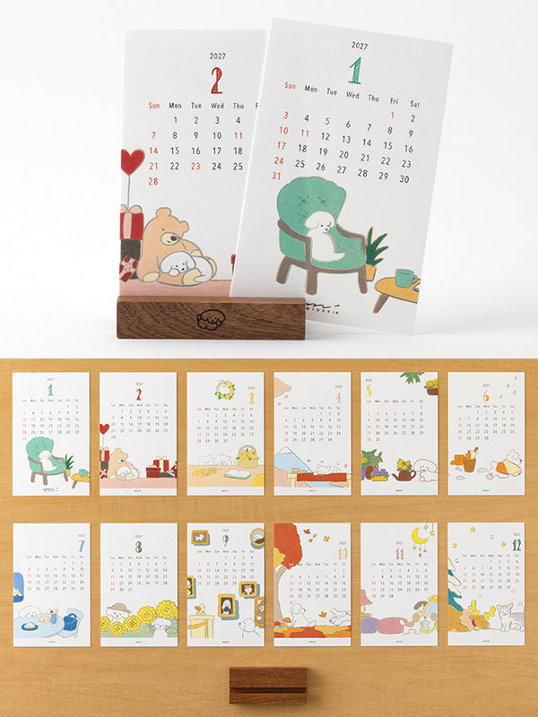 MIDORI 2027 Dog calendar illustrations by Natsumi Teraoka