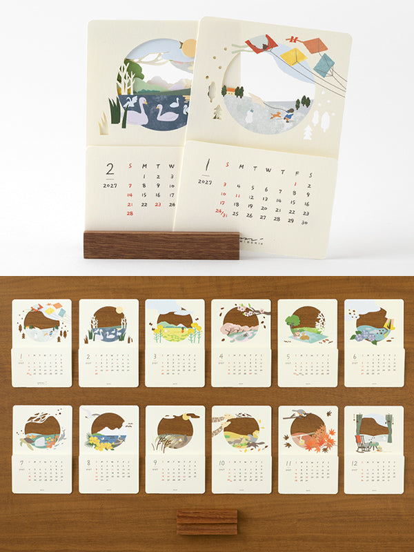 MIDORI 2027 calendar seasonal motif detail