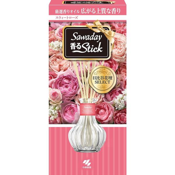 Sawaday Hibiya-Kadan Select Sweet Rose Reed Diffuser 70mL box and bottle