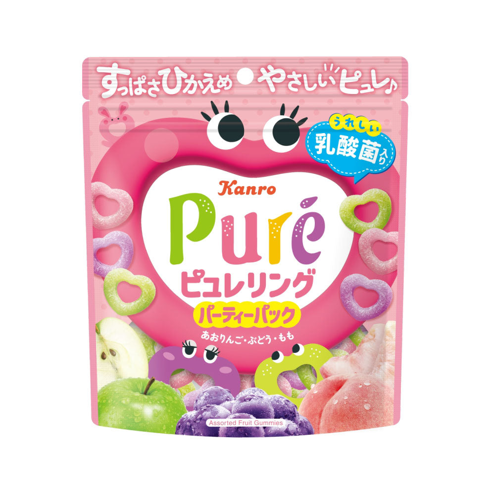 Kanro Pure Ring Gummy Candy Party Pack 156g square product image