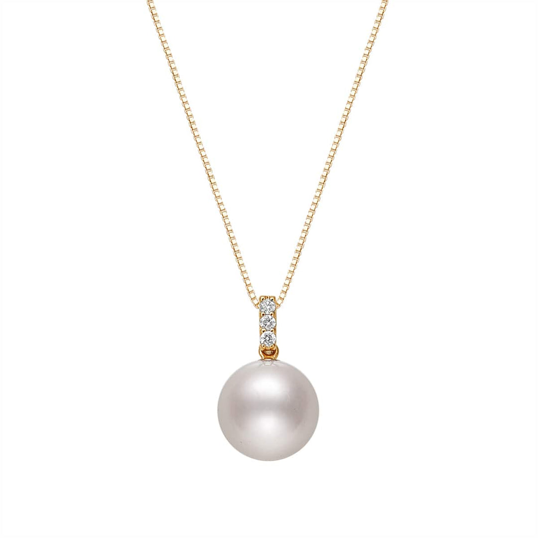 18K Yellow Gold Akoya Pearl Necklace (8mm) Yui mart