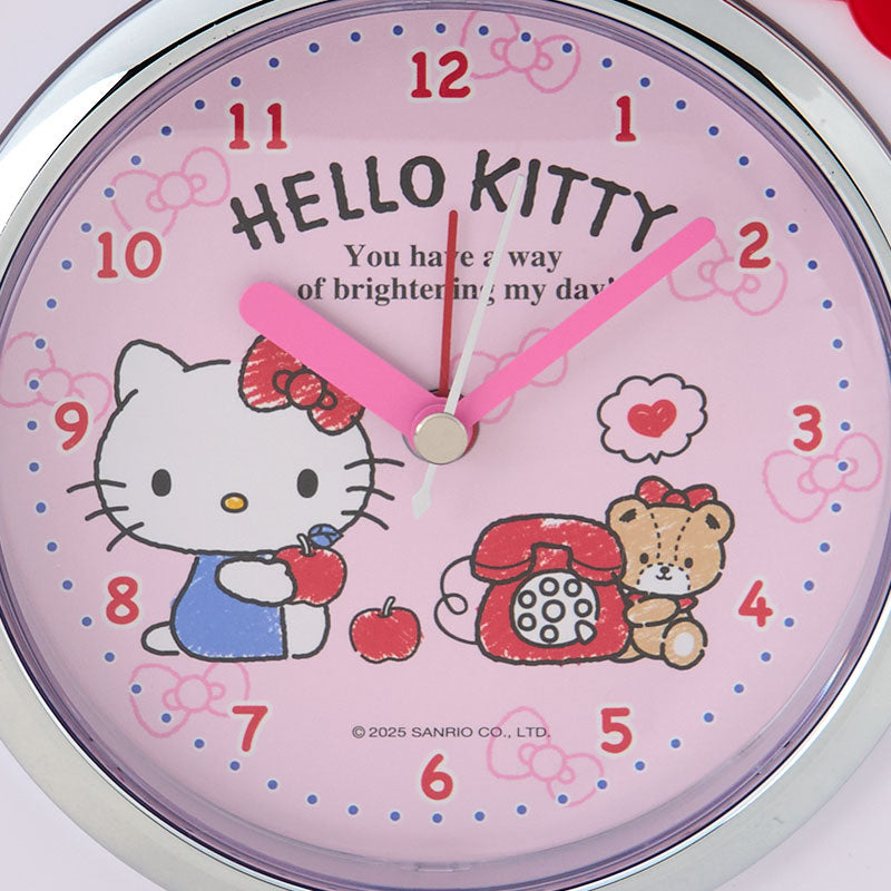 Sanrio Hello Kitty talking alarm clock face close-up