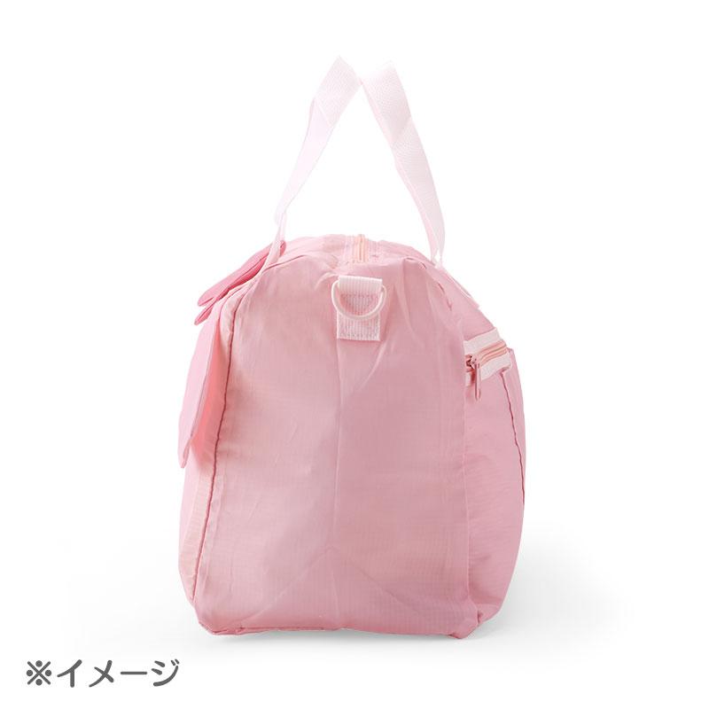 Sanrio Kuromi foldable Boston bag worn with shoulder strap