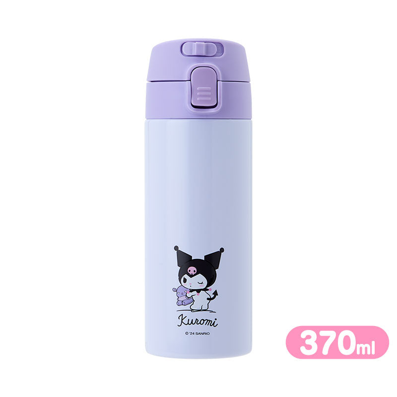 Sanrio Kuromi One-Touch Stainless Steel Bottle 370ml front view