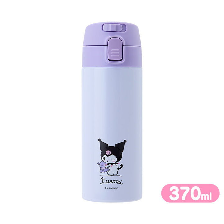 Sanrio Kuromi One-Touch Stainless Steel Bottle 370ml front view