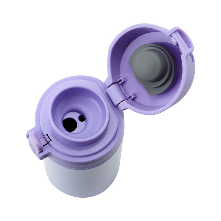 Sanrio Kuromi one-touch stainless steel bottle open lid detail