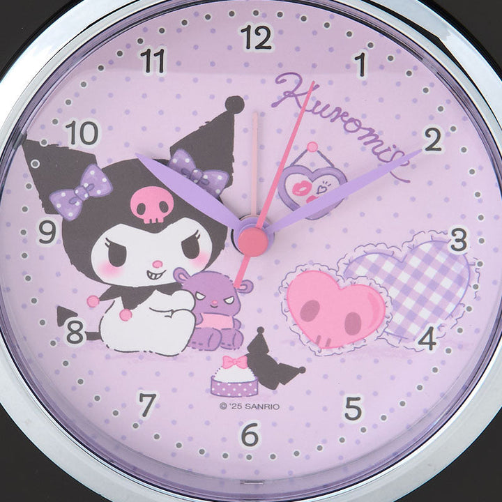 Sanrio Kuromi talking alarm clock face close-up