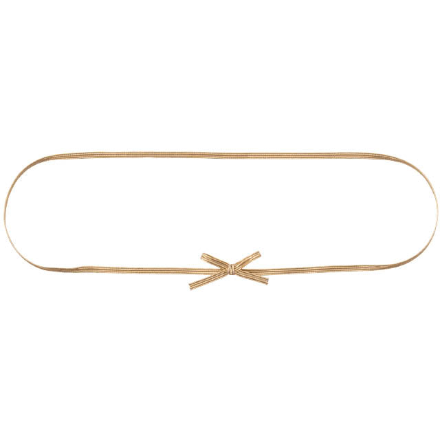 HEADS champagne gold ribbon elastic gift tie