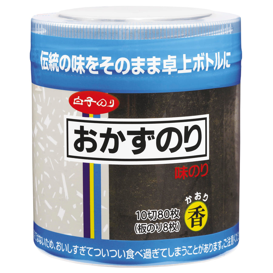 Shirako Tabletop Okazu Kaoru Seasoned Nori 10-Cut 80 Sheets bottle