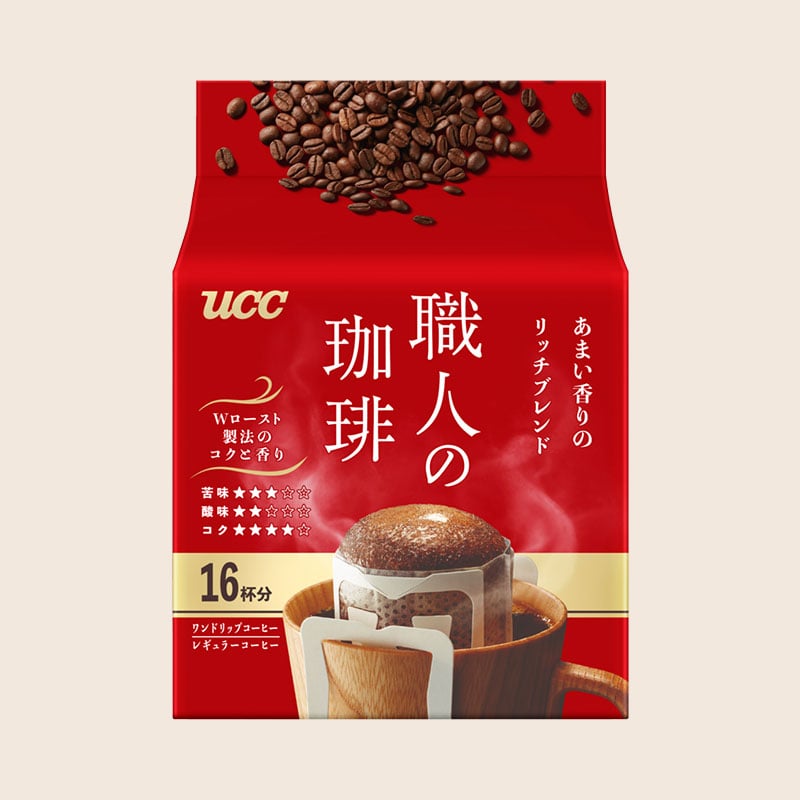 UCC Shokunin no Coffee Rich Blend Drip Coffee 16 Bags 112g package image