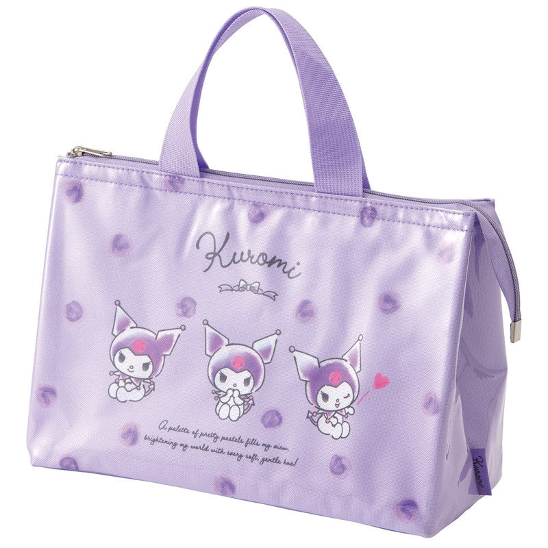 Skater Sanrio Kuromi Watercolor Cosmetics insulated lunch bag front view