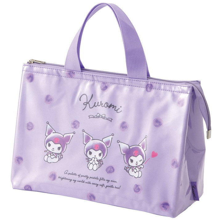 Skater Sanrio Kuromi Watercolor Cosmetics insulated lunch bag front view