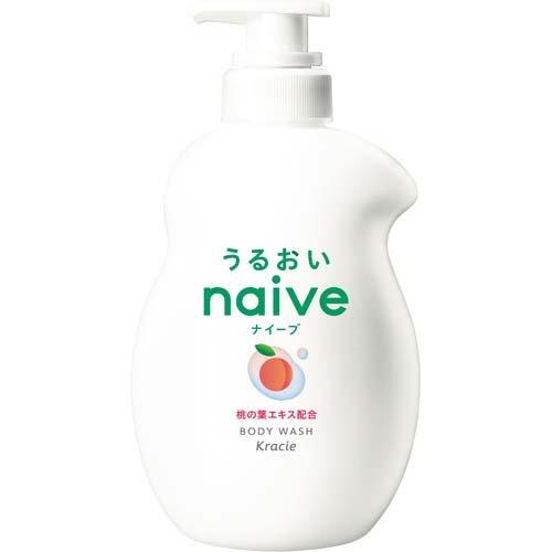 KRACIE Naive Body Soap Peach Leaf Extract Pump 530ml