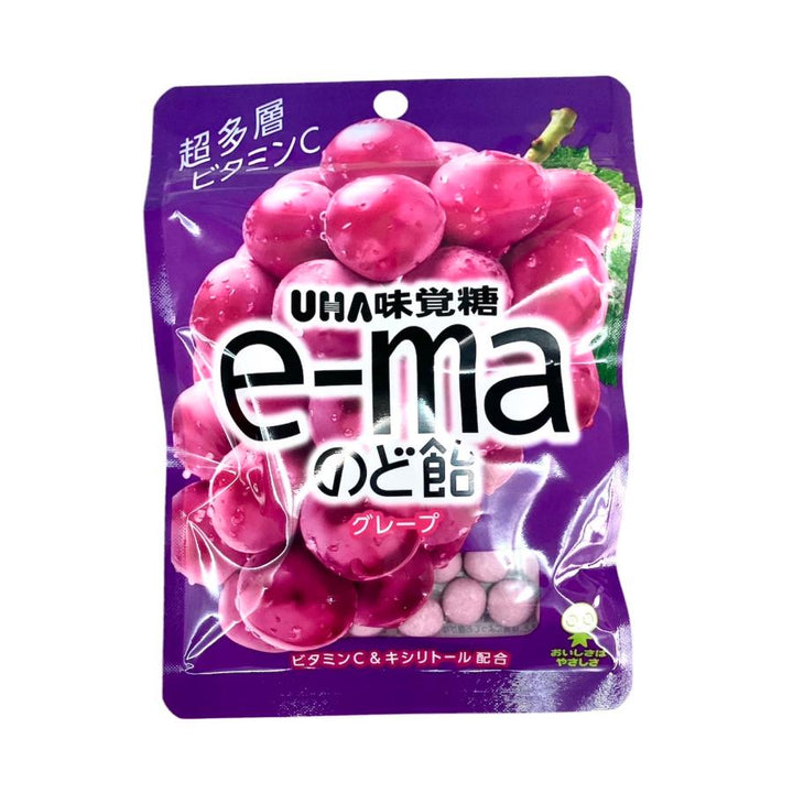 UHA Mikakuto e-ma Grape Throat Candy 50g pouch front