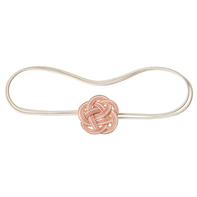 HEADS pink and gold ume musubi elastic gift tie