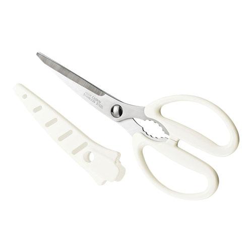 Shimomura Kogyo All Vegetable Smiling Kitchen Scissors (with Knife Sheath)