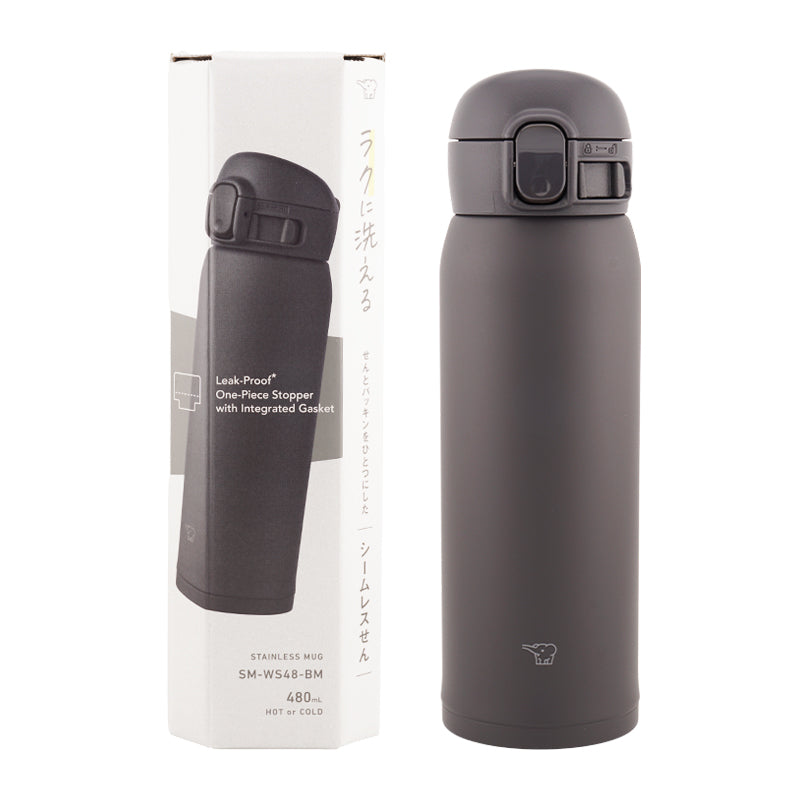 Zojirushi Stainless Steel Thermos Cup 480ml One-touch  Lightweight，Black